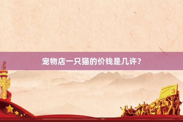 宠物店一只猫的价钱是几许？